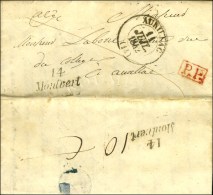 14 / Montvert (frappe Répétée Au Verso) P.P. Rouge Càd T 13 AURILLAC (14). 1842. - SUP. - Sonstige & Ohne Zuordnung