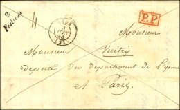 2 / Festieux + P.P. Rouge Càd T 15 LAON (2). 1846. - SUP. - Autres & Non Classés