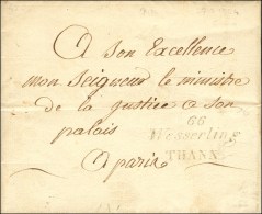 66 / Wesserling / THANN Sur Lettre En Franchise Pour Le Ministre De La Justice à Paris. 1824. (cote : 550).... - Sonstige & Ohne Zuordnung