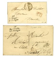 Lot De 2 Cursives Du Temple De Bretagne : 42 / Le Temple-de Bretagne Taxe 1 1850 Et Idem + P.P. Rouge 1846. - SUP. - Sonstige & Ohne Zuordnung