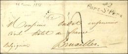 42 / Port-St Père Taxe Tampon 4 Sur Lettre Pour Bruxelles. Utilisation Exceptionnellement Tardive. 1856. -... - Sonstige & Ohne Zuordnung