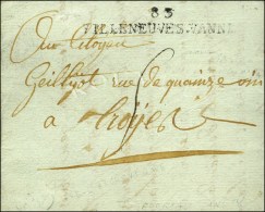 83 / VILLENEUVE S VANNE (NR De Villeneuve L'Archevêque) Sur Lettre Avec Texte Daté An 8. - TB. - 1701-1800: Vorläufer XVIII