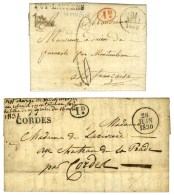 Lot De 2 Marques Linéaires Avec Décime Rural : 77 / CORDES 1830 Et 77 / PUY LAURENS 1830. - TB. - Sonstige & Ohne Zuordnung