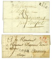 Lot De 2 Lettres De Rioz : 69 / RIOZ 1809 Et 69 / RIOZ Rouge Sur Lettre Pour La Savoie 1818. - TB / SUP. - Sonstige & Ohne Zuordnung