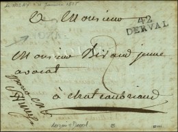 42 / DERVAL + 42 / NOZAY Sur Lettre Avec Texte Daté De Nozay 1815. Rare Association. - TB. - Sonstige & Ohne Zuordnung