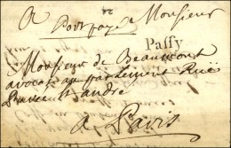 PAFFY Noir + '' Port Payé '' Sur Lettre Avec Texte Daté De Passy '' Ce 23 Juillet Au Soir '' (1763).... - 1701-1800: Vorläufer XVIII