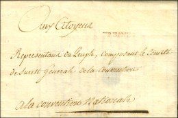 FRESNES Rouge Sur Lettre Avec Texte Daté 1794 Adressée En Franchise à La Convention Nationale.... - 1701-1800: Vorläufer XVIII