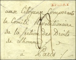 EPINAY Rouge Sur Lettre Avec Texte Daté 1794 Adressée Au Comité Révolutionnaire De La... - 1701-1800: Vorläufer XVIII