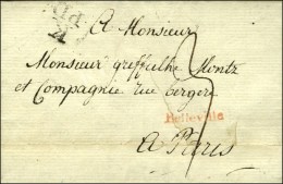 BELLEVILLE Rouge + K / PD Sur Lettre (légère Restauration) Avec Texte Daté 1793. - TB. - R. - 1701-1800: Vorläufer XVIII