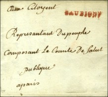 BOBIGNY Rouge Sur Lettre Avec Texte Daté 1794. - TB / SUP. - RR. - 1701-1800: Vorläufer XVIII