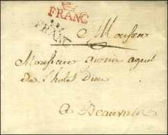 FRANC Couronné Rouge (21 Mm) + FRANC Couronné Noir Sur Lettre Avec Texte Daté De Paris Le 20... - 1701-1800: Vorläufer XVIII