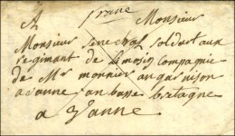 ''Franc '' Sur Lettre Datée De Mayenne En 1760 Adressée à Un Soldat Au Régiment Du... - 1701-1800: Vorläufer XVIII