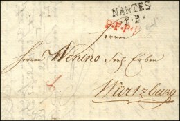 NANTES / P.P. (L N° 10) Sur Lettre Pour Würtzburg. Marque Postale P.P.P.P. (R) Avec Transit à... - 1701-1800: Precursors XVIII