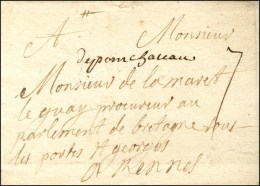 'Depom Chateau' Sur Lettre Avec Texte Daté De 'Crossac'. 1743. (cote : 450). - TB / SUP. - 1701-1800: Vorläufer XVIII