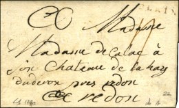 BLAIN (L. N°1) Sur Lettre Avec Texte Daté à Nort Le 30 Octobre 1790. - TB. - R. - 1701-1800: Précurseurs XVIII