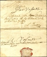 Lettre Avec Texte Daté De Besançon 1687 Adressée à Jussey, Au Recto Mention Manuscrite... - ....-1700: Précurseurs