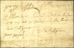 '' Port Paye '' Sur Lettre Avec Texte Daté De Paris Pour Rouen. 1677. - TB. - R. - ....-1700: Precursors