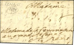 Lettre Avec Texte Daté De Rennes. Au Recto, Mention De Taxe. 1694. - TB. - ....-1700: Vorläufer