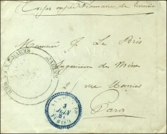 Càd T 22 Bleu LA GOULETTE / TUNISIE + Grand Cachet évidé MARINE / SERVICE A LA MER Sur Lettre... - Armeestempel (vor 1900)