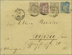 Càd MONACO / PRINCIPAUTE Sur Entier 15c + N° 87 (2) + 88 Sur Lettre Pour Leipzig. 1885. - TB. - R. - Sonstige & Ohne Zuordnung