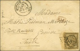 GC 2387 / N° 56 Càd MONACO (87) Sur Lettre Adressée à Genève. 1875. - TB. - R. - Andere & Zonder Classificatie