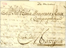 '' De Monaco '' Sur Lettre Avec Texte Daté De Gênes Le 5 Genavo 1736, Acheminée Jusqu'à... - Andere & Zonder Classificatie