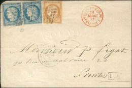 Losange / CG N° 11 + 12 Paire Càd GUADELOUPE / POINTE-A-PITRE Sur Lettre Pour Nantes. 1872. - TB. - R. - Autres & Non Classés