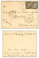 Lettre Avec Texte Daté '' à Bord De L'Uruguay Le 9 Juillet 1889 ''. Au Recto, Càd SANTA CRUZ... - Poste Maritime