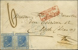 Ancre Bleue / 20c Italie (2) Càd Octo Bleu CONSTANTINOPLE  P.FR.U N° 4 16 NOV. 70 Sur Lettre Pour Agde,... - Poste Maritime