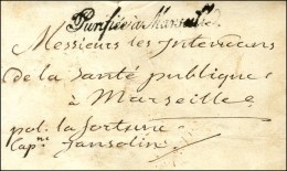 Lettre Avec Texte Daté De Larnaca (Chypre) Le 28 Juin 1823 Pour Marseille, Au Verso Cachet Orné... - Poste Maritime