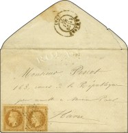 Etoile / N° 28 Paire Sans Càd D'accompagnement (faute De Matériel) Sur Lettre Pour Le Havre.... - Oorlog 1870