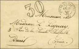 Càd T 17 BOURG-EN-BRESSE (1) 26 MAI 71 Taxe 30 DT Sur Lettre Pour Paris. Au Verso, Càd... - Oorlog 1870