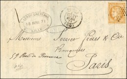 Lettre Avec Texte Daté De Lille Le 18 Avril 1871 Adressée à Paris Et Remise Par Un Passeur Au... - Oorlog 1870