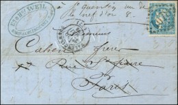 GC 4078 / N° 46 Càd T 17 VINCENNES (57) 20 MAI 71 Sur Lettre Pour M. Cahen à Paris,... - Guerre De 1870