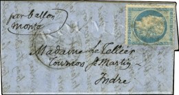 GC 4277 / N° 37 Càd PARIS / LA VILLETTE 27 JANV. 71 Sur Lettre Pour Tournon St Martin. Au Verso,... - Krieg 1870