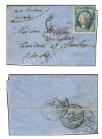 Etoile 14 / N° 37 Càd PARIS / R. DE STRASBOURG 20 JANV. 71 Sur Lettre Pour Tournon St Martin. Au Verso,... - Krieg 1870