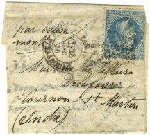 Etoile 14 / N° 29 (léger Pli) Càd PARIS / R. DE STRASBOURG 28 DEC. 70 Sur Lettre Adressée... - Krieg 1870