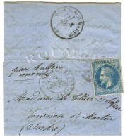 GC 4277 / N° 29 Càd PARIS / LA VILLETTE 2 DEC. 70 Sur Lettre Pour Tournon St Martin. Au Verso,... - Guerra Del 1870