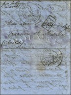 Càd PARIS / LA VILLETTE 23 NOV. 70 + P.P. (timbre Tombé Par Immersion) Sur Lettre Pour Tournon St... - Guerra Del 1870