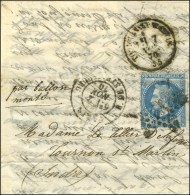 Etoile 14 / N° 29 (léger Pli) Càd PARIS / R. DE STRASBOURG 2 NOV. 70 Sur Lettre Adressée... - War 1870