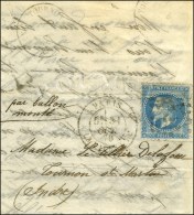 GC 4277 / N° 29 (pli) Càd PARIS / LA VILLETTE 31 OCT. 70 Sur Lettre Pour Tournon St Martin. Au Verso,... - Krieg 1870