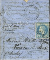 Lettre Avec Texte Daté De Paris Le 20 Octobre à Midi Sur Lettre Pour Tournon St Martin. PC Du GC 3031... - Krieg 1870