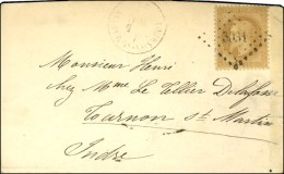 Carte Avec Texte Daté Le Jeudi 20 Octobre à Midi, Adressée à Tournon St Martin. PC Du... - Oorlog 1870