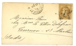 Etoile 14 / N° 28 Càd PARIS / R. DE STRASBOURG 17 OCT. 70 Sur Carte Pour Tournon St Martin Sans... - Krieg 1870