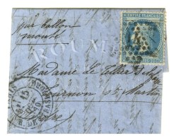 Etoile 14 / N° 29 (léger Pli) Càd PARIS / R. DE STRASBOURG 15 OCT. 70 Sur Lettre Adressée... - Krieg 1870