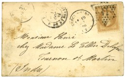 Etoile 14 / N° 28 Càd PARIS / R. DE STRASBOURG 11 OCT. 70 Sur Carte Pour Tournon St Martin. Au Recto,... - Guerre De 1870