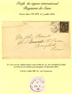 Càd PARIS 45 / AV. DES CHAMPS ELYSEES / N° 97 Sur Lettre Adressée à Bangkok (Siam). Au... - Sonstige & Ohne Zuordnung