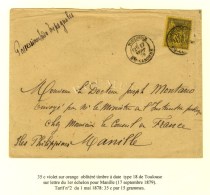 Càd TOULOUSE / N° 93 Sur Lettre Pour Manille. 1879. - TB / SUP. - R. - Autres & Non Classés
