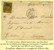 Càd BREST / FINISTERE / N° 93 Sur Lettre Adressée à Saigon. 1878. - TB / SUP. - R. - Autres & Non Classés