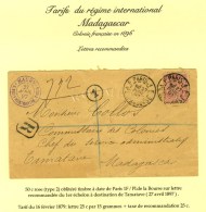 Càd F PARIS 1F / PL. DE LA BOURSE / N° 98 Sur Lettre Recommandée Pour Tamatave. 1897. - TB / SUP.... - Other & Unclassified